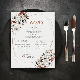 Menyn elegant Blommigt Bröllop
