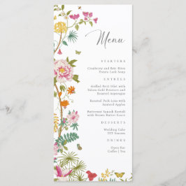 Menyn elegant Blommigt Bröllop Meny