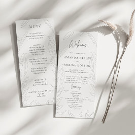 Menyn elegant Blommigt Sketch Bröllop Meny