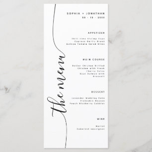 Menyn Elegant bröllop i Lodrät Menu Meny