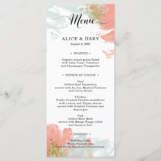 Menyn elegant bröllop party meny