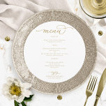 Menyn Elegant Guld Skriptrunda Bröllop Meny<br><div class="desc">Ett enkelt menykort för calligraphy bröllop i chic. Jag erbjuder en kostnadsfri anpassningstjänst. Om du har några frågor eller speciella förfrågningar kan du kontakta mig.</div>