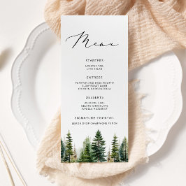 Menyn elegant Minimalist Forest Bröllop Meny