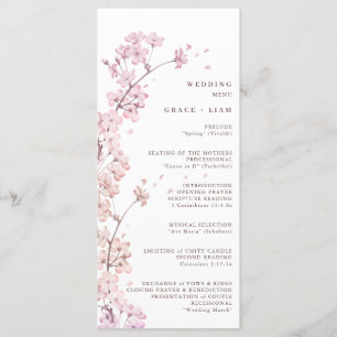 Menyn elegant Sakura Gren vår bröllop Meny