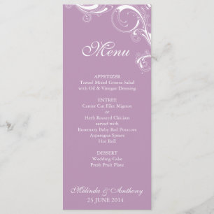 Menyn Filigree Swirl Violet Menu Meny