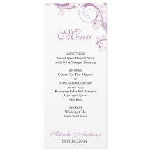 Menyn Filigree Swirl Violet Menu