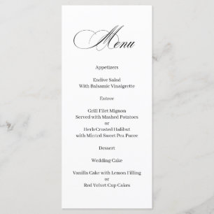 Menyn Formell Elegant Calligraphy Meny