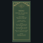 Menyn Grönt Guld Sol och Måne Tarot Card Bröllop Meny<br><div class="desc">Elegant och modern bröllop-design inspirerad av ett färdkort. Design är inte en riktig folie. Du kan anpassa detta ytterligare genom att klicka på knappen "PERSONALIZE". Matcha artiklar i vår butik för ett helt tema i party.</div>