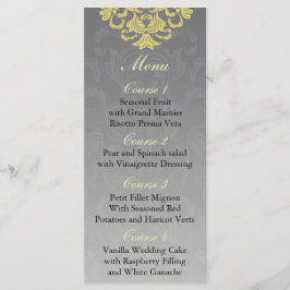 Menyn "gult grått" Bröllop Meny