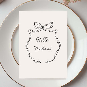 Menyn hand plockade Whimsical Ribbon gräns med nam