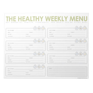 Menyn Healthy Weekly Anteckningsblock