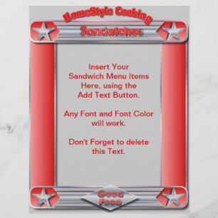 Menyn Homestyle Cooking SANDWICHES Infoga
