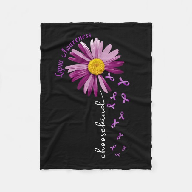 Menyn Kind Lupus Awareness Lila Ribbon Fleecefilt (Framsidan)
