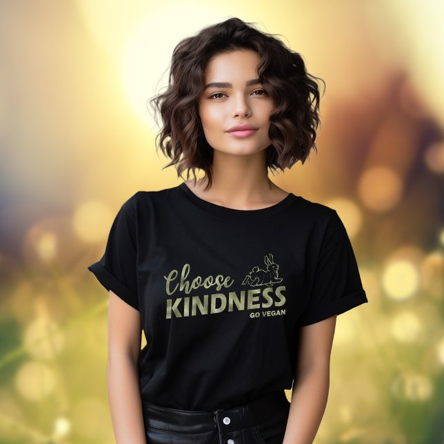 Menyn Kindness Grönt Foil Go Vegan T Shirt (Skapare uppladdad)