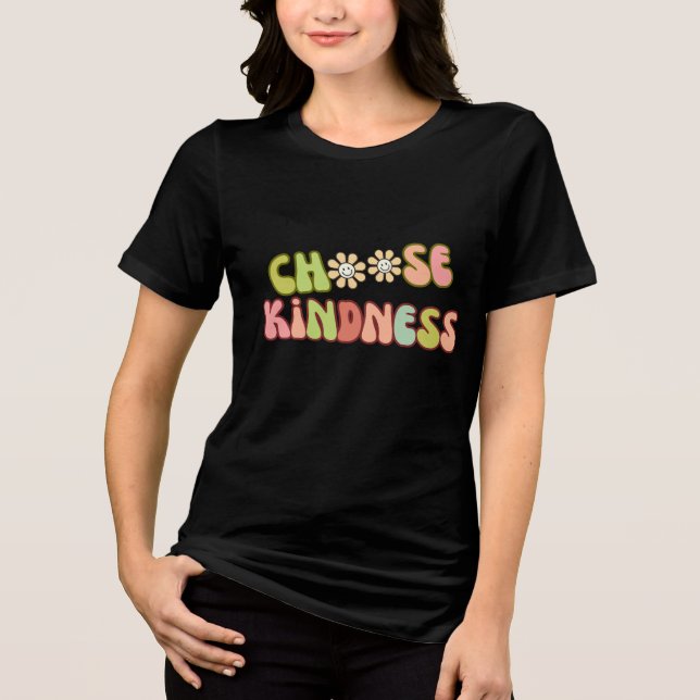 Menyn Kindness - Retro Groovy Flower Power T-Shirt (Framsida)