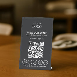 Menyn Kontaktlös QR-kod för Business Logotyp Aller
