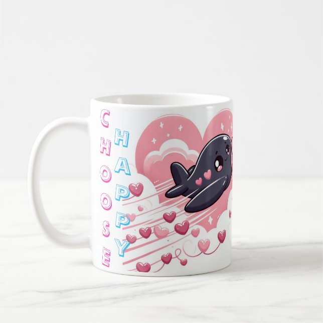 Menyn Lycklig Cute Design Coffee Mugg (Vänster)