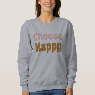 Menyn Lycklig Retro Lettering och senap T Shirt