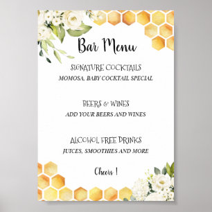 Menyn mamma till Bee Baby Shower pub Poster