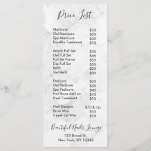 Menyn Marble Nail Salon Professionell Pris List