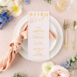 Menyn Minimal Modern  Rosa & Gult Bröllop Meny<br><div class="desc">Designad att samordna med för "Bright" Wedding-inbjudningssamlingen. Om du vill ändra information klickar du på Information. Om du vill flytta texten eller ändra storlek, teckensnitt eller färg klickar du på Redigera med Design Verktyg. Visa samlingslänken på den här sidan om du vill se alla matchande objekt i den här vackra...</div>