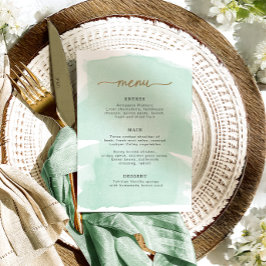 Menyn Mint Grönt Watercolor Guld Meny