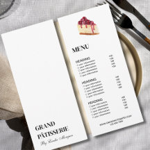 Menyn Modern bakgård och Prist listkort
