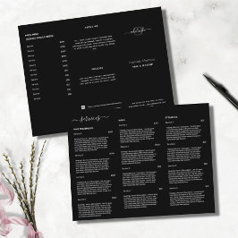 Menyn Modern Black Hair Salon Pris List Service