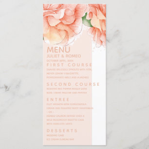 Menyn Modern Blommigt Elegant bröllop Meny