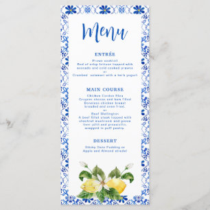 Menyn Modern Blue Gult Tile Lemon Meny