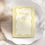 Menyn Modern Butter Gult Bröllop Inbjudningar<br><div class="desc">Öka din bröllopsmottagning med den charmerande elegansen hos Modern Butter Gult Bröllop Menu. Med en mjuk, sansad bakgrund för smörsmör och ren, minimalistisk gult ger den här menydesignen ny, sofistikerad beröring till dina bord-inställningar. Perfekt för vår, sommar- eller destinationsbröllop, tonen för gult av smör tillför värme och ljusstyrka, medan den...</div>