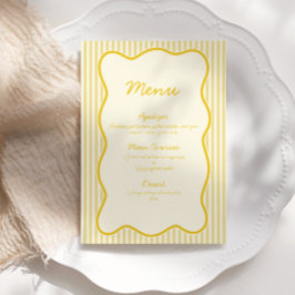 Menyn Modern Butter Gult Bröllop Inbjudningar