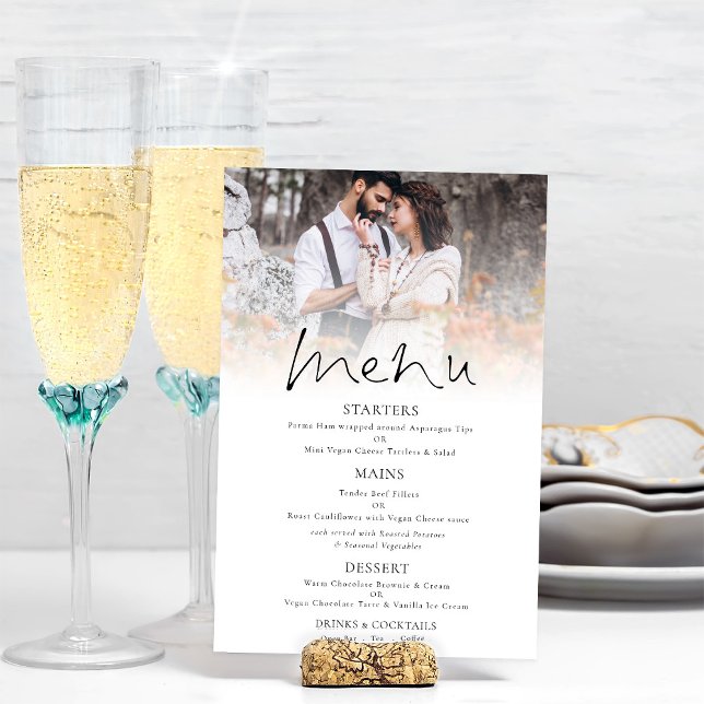 Menyn Modern Elegant Overlay Bröllop Poster (Available digitally and printed. Part of a large matching wedding suite)