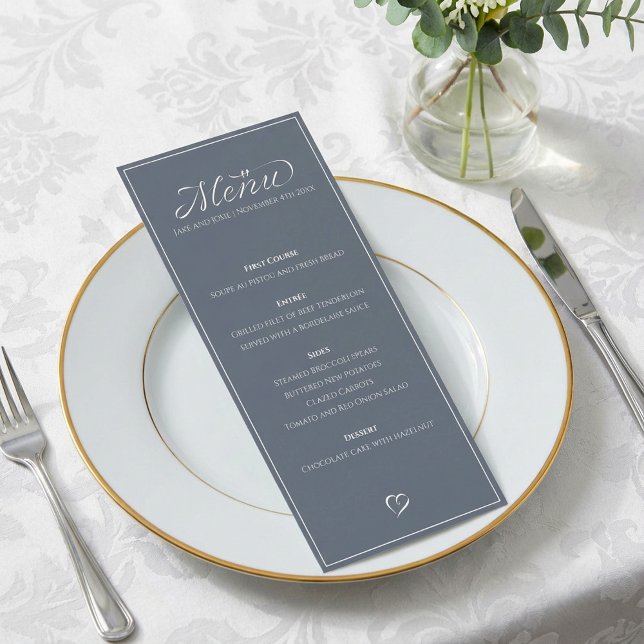 Menyn Modern elegant tunn ram bord Meny (Modern elegant thin frame table menu.)
