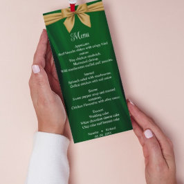 Menyn Modern Emerald grönt och guld bröllop Meny