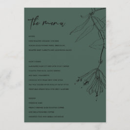 MENYN MODERN FLASKA GRÖNT LINE TECKNING BLOMMIGT MENY