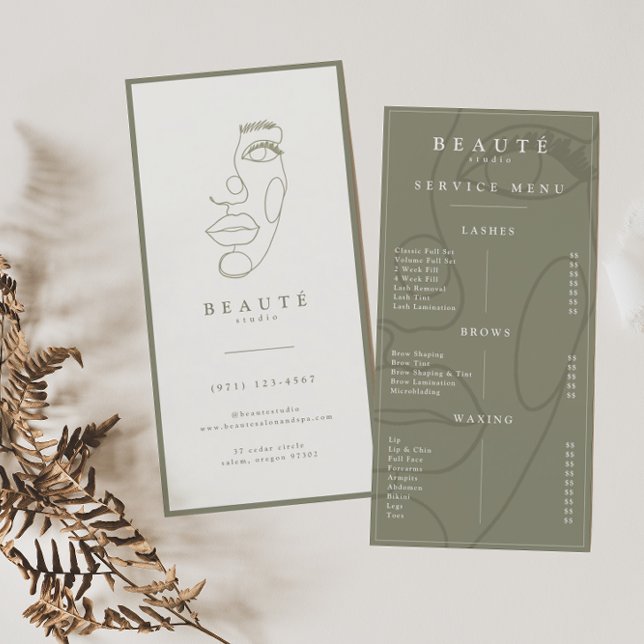 Menyn Modern Minimalist Olive Lash & Brow Service (Skapare uppladdad)