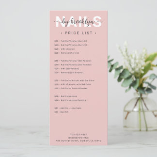 Menyn Nail Salon Pris List Services Inbjudningar