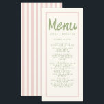Menyn Pastellhandskriftsformat Retro Bröllop Meny<br><div class="desc">, </div>