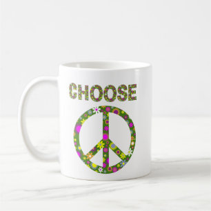 Menyn Peace - Retro Flower Fredstecken Coffee Mugg