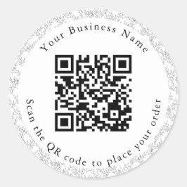 Menyn QR Code cafe bord Runt Klistermärke