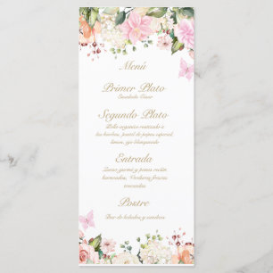 Menyn rosa Butterfly bukett med rosor Meny