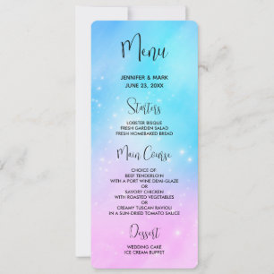 Menyn rosa och Blue Pastel Gradient Himlar Inbjudningar