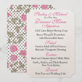MENYN rosa/Svart WEDDING RECEPTION Inbjudningar