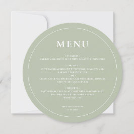 Menyn Round Modern Simple Sage Grönt Bröllop Julkort