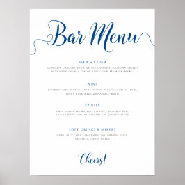 Menyn Royal Blue Bröllop Drinks (blått) Poster