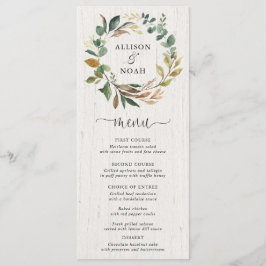 Menyn Rustig grey foliage botanical bröllop Program