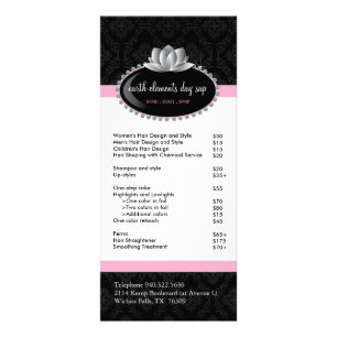 Menyn Salon and Spa Service Reklamkort