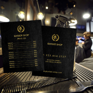 Menyn Salon elegant modern pris list-tjänst för sv
