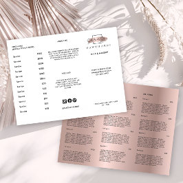 Menyn Salon Pris List Services för chic-penseldrag